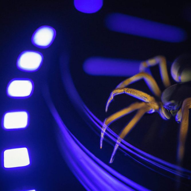 Blueish LED lights attract spiders