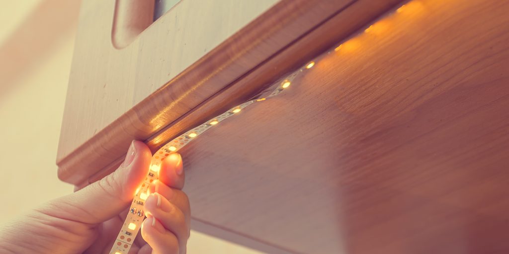 How to Put LED strip light on wooden surface
